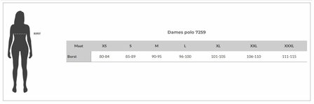 Matentabel polo dames met ritssluiting