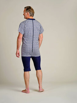 Dessin heren hansop 1055, dessin 400 grijs/blauw (halve rondjes)