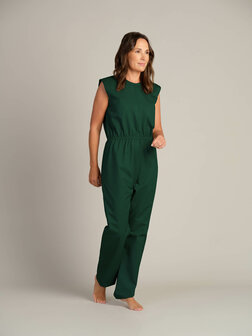 Antischeurbody 2531 zonder mouw, lange pijpen en rug ritssluiting, kleur 576 donker groen