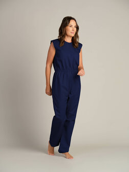 Antischeurbody 2531 zonder mouw, lange pijpen en rug ritssluiting, kleur 281 marine blauw
