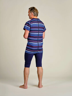 Dessin heren hansop 1055, dessin 201 blauw/grijs/rood gestreept