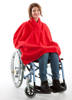 cape 7387 met sjaal kraag zonder mouw, kleur 600 fel rood