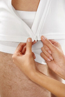 Heren singlet met drukkers en rits zijkant kleur 100 (wit) detail foto zijkant