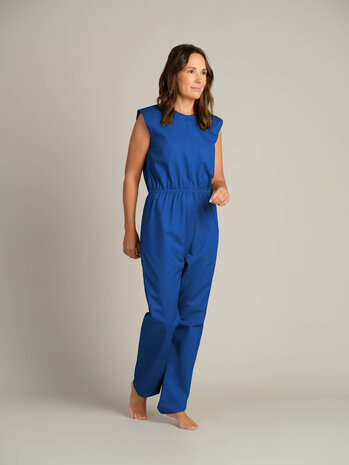 Antischeurbody 2531 zonder mouw, lange pijpen en rug ritssluiting, kleur 251 blauw