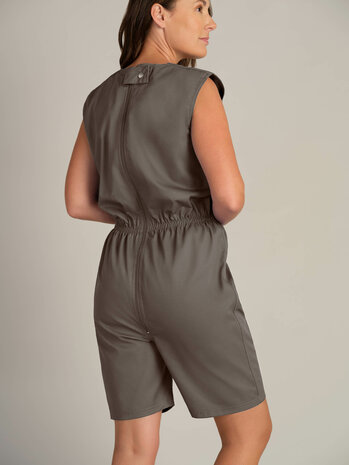 2530 Antischeurbody zonder mouw, korte pijpen en rug ritssluiting, kleur 400 grijs