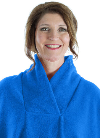 cape 7387 met sjaal kraag zonder mouw voorkant kleur 251 blauw