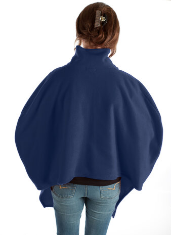 cape 7387 met sjaal kraag zonder mouw achterkant kleur 281 marineblauw