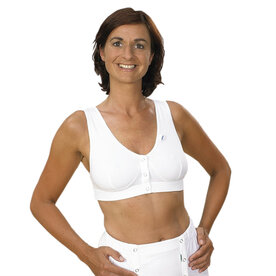 Top kort met drukknoop voorzijde