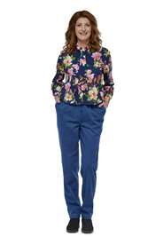 Dames pantalon/broek met zitsnit, elastische band en broekzakken